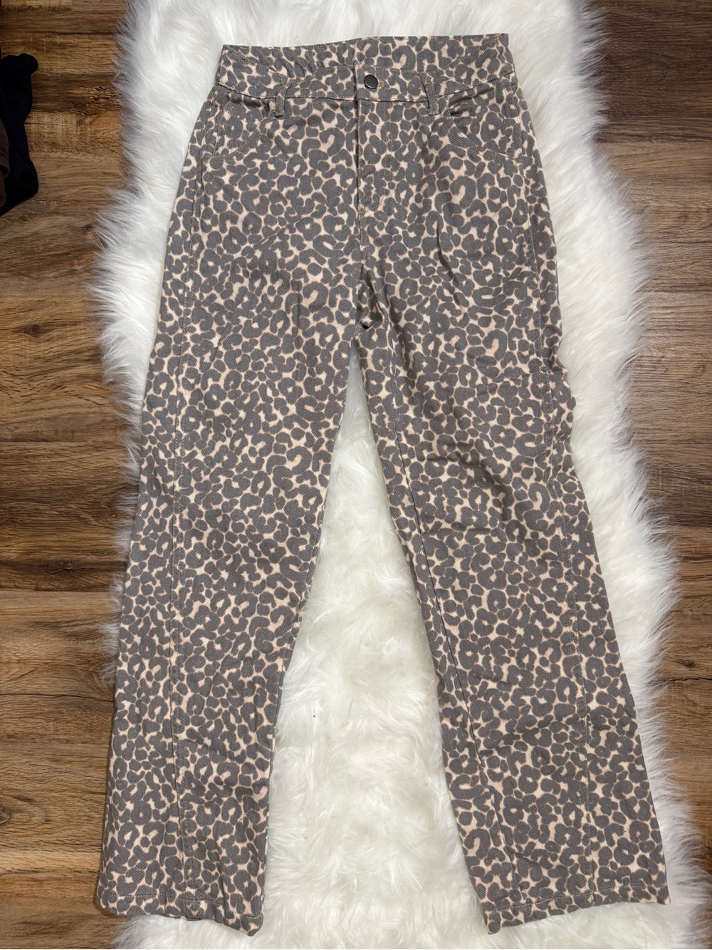 Wild Fable Leopard Print High Rise Straight Leg Jeans Size XXS NWOT